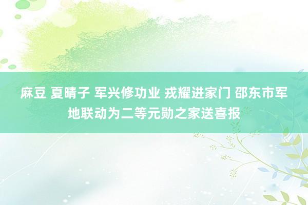 麻豆 夏晴子 军兴修功业 戎耀进家门 邵东市军地联动为二等元勋之家送喜报