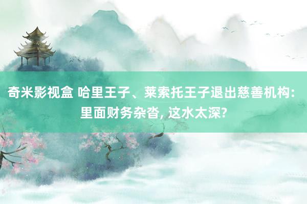 奇米影视盒 哈里王子、莱索托王子退出慈善机构: 里面财务杂沓, 这水太深?