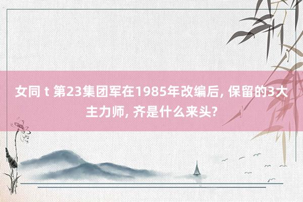 女同 t 第23集团军在1985年改编后, 保留的3大主力师, 齐是什么来头?